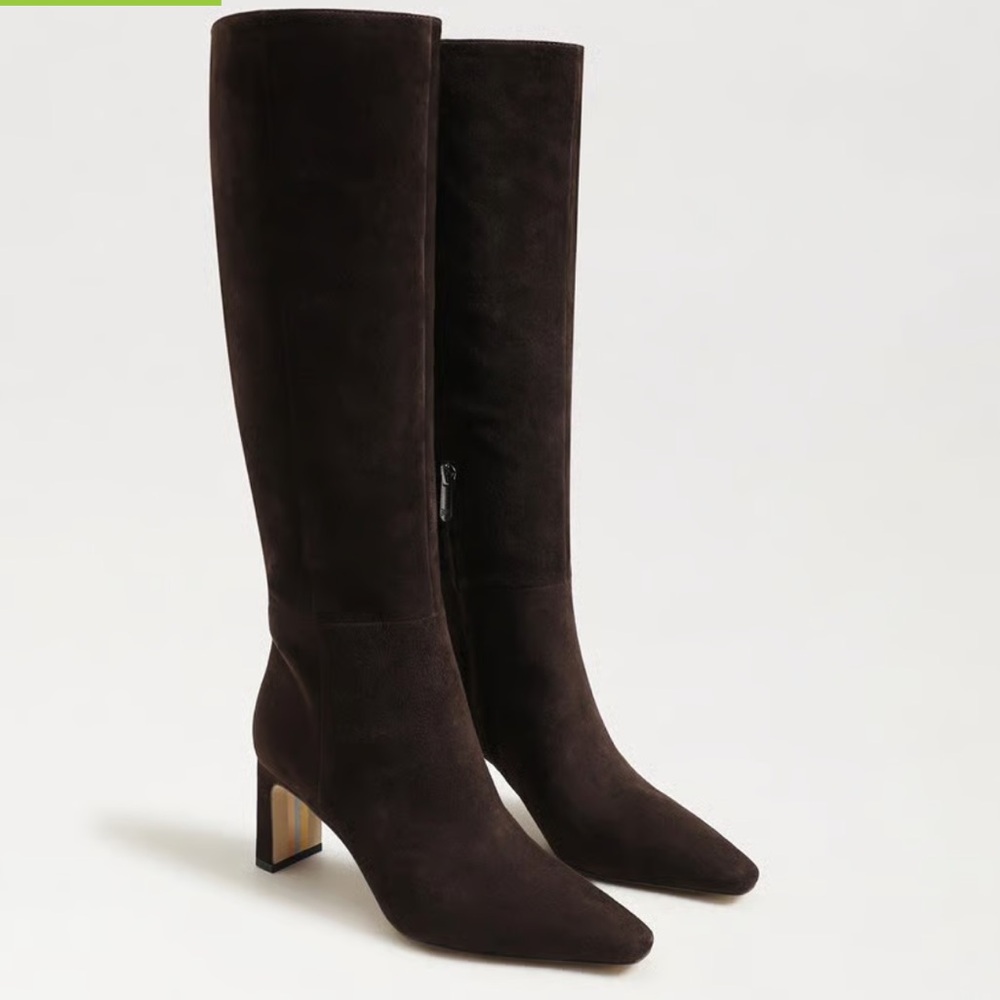 Sylvia Women's Dark Brown chocolate Suede Knee-High Heeled Boots